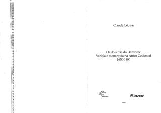 LEPINE,CLAUDE - OS DOIS REIS DO DANXOME VARIOLA E MONARQUIA NA AFRICA OCIDENTAL.pdf